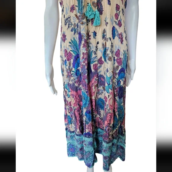 Spell & The Gypsy Siren Song Mermaid Midi Dress Size Medium Boho Gypsy Flowy - Picture 6 of 16